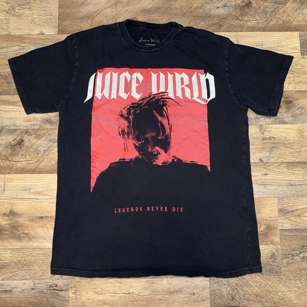 Juice Wrld Legends Never Die Album Art T-Shirt Men's Large Black Rap Tee